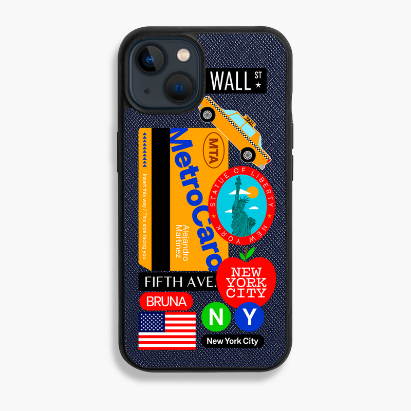 New York City Stickers - iPhone 13 - Navy Blue