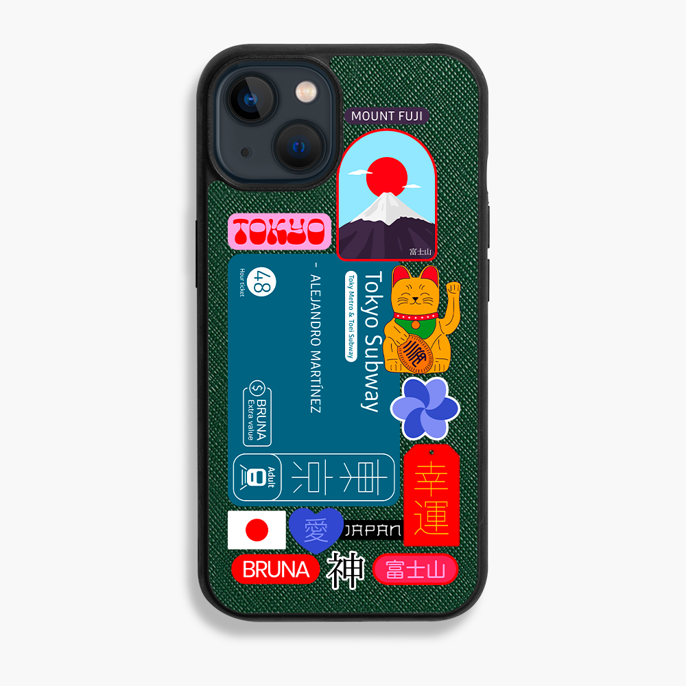 Tokyo City Stickers - iPhone 13 - Forest Green