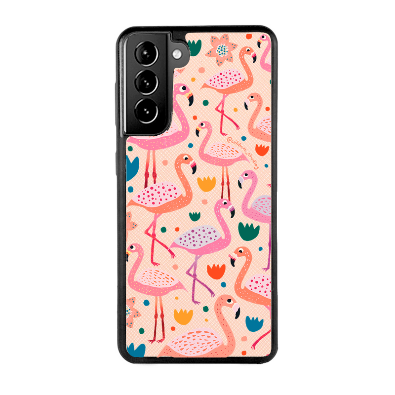 Fiesty Flamingos by Wildacre Studios - Samsung S21 - Pale Pink
