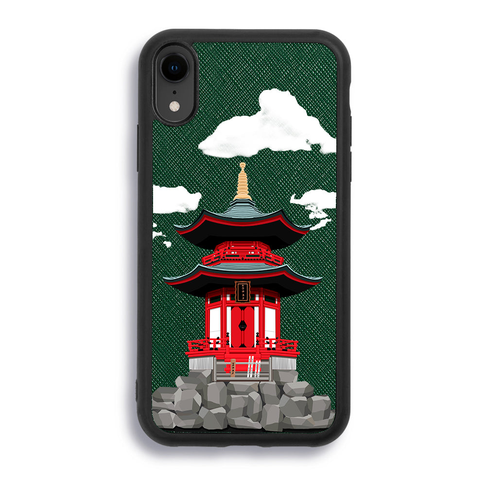 Japanese Building - iPhone XR - Forest Green