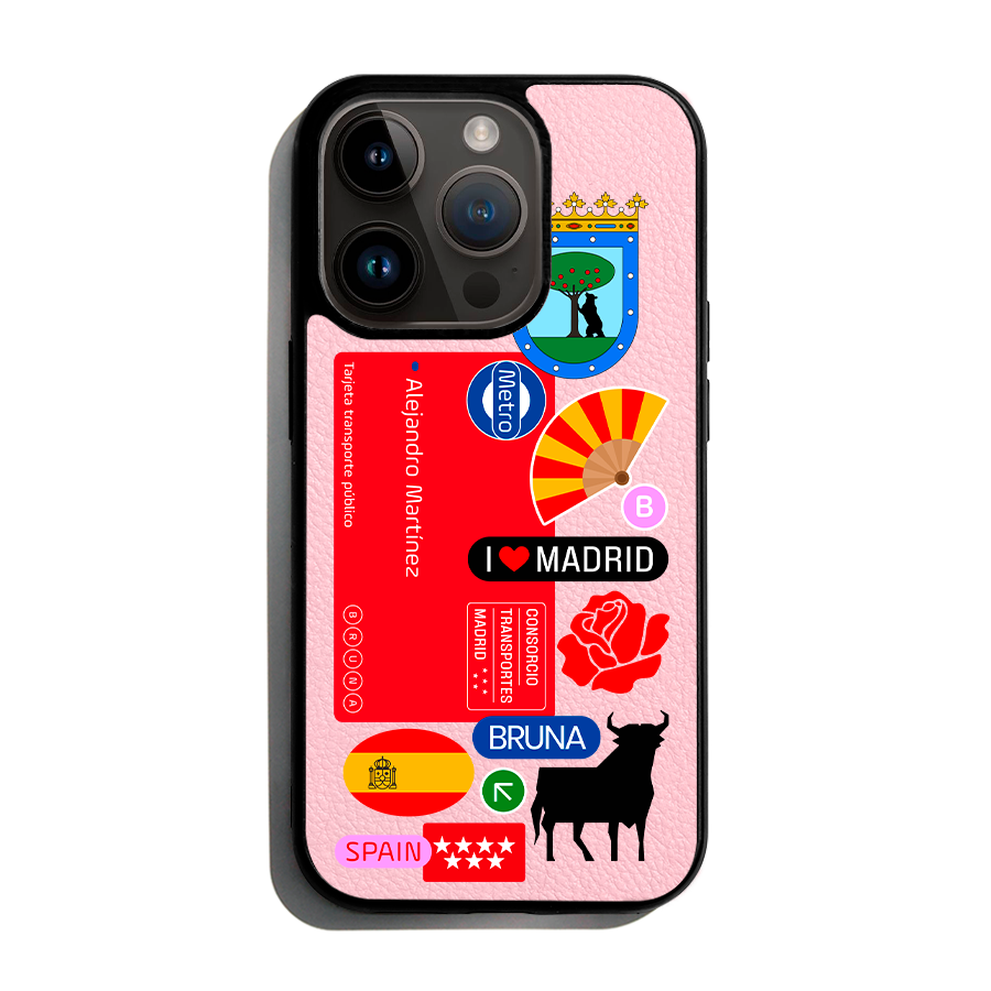 Madrid City Stickers - iPhone 14 Pro - Forbidden Pink