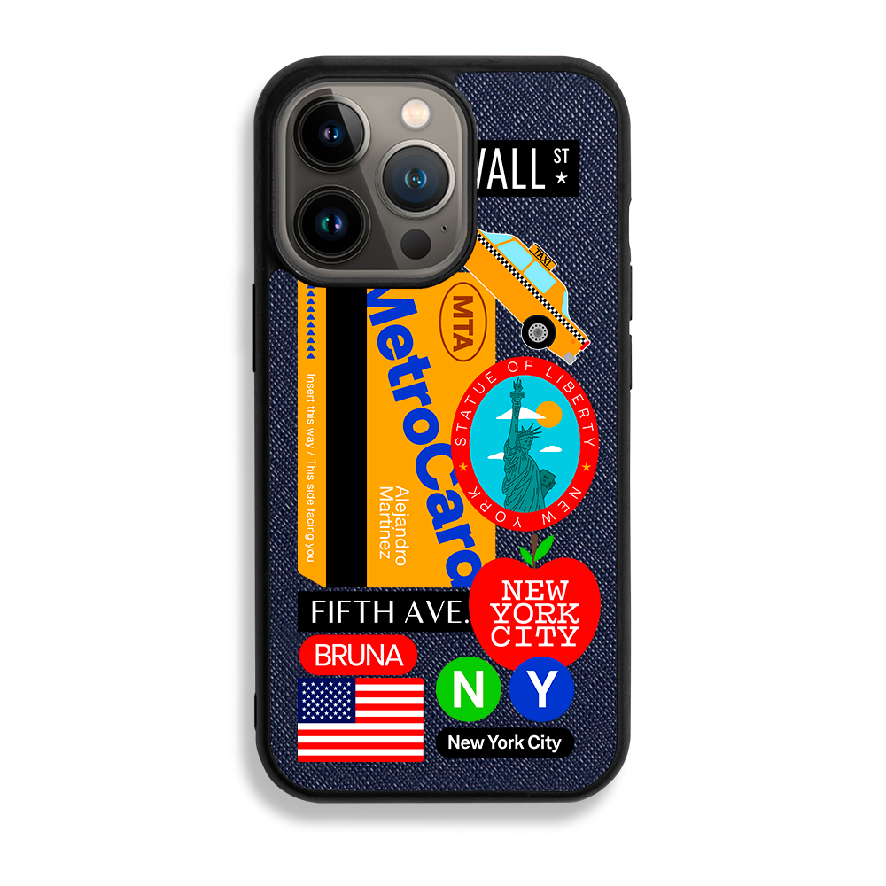 New York City Stickers - iPhone 13 Pro - Navy Blue