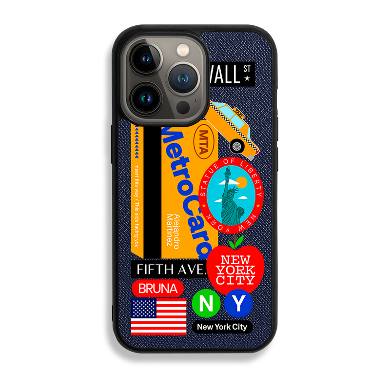New York City Stickers - iPhone 13 Pro - Navy Blue