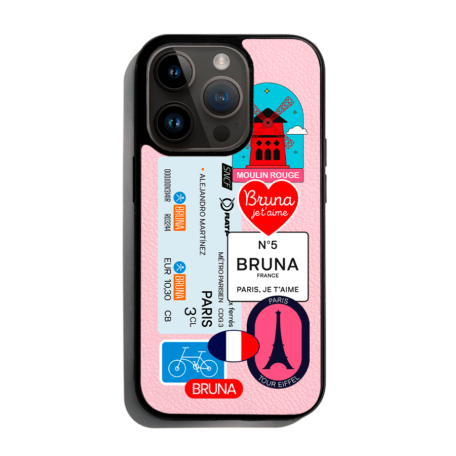 Paris City Stickers - iPhone 14 Pro - Forbidden Pink