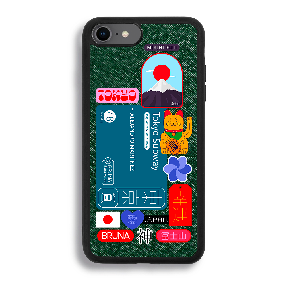 Tokyo City Stickers - iPhone 7/8 /SE2 - Forest Green