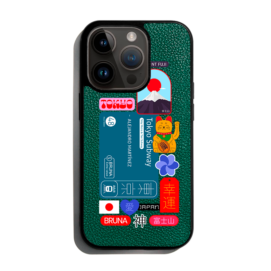 Tokyo City Stickers - iPhone 14 Pro - Forest Green