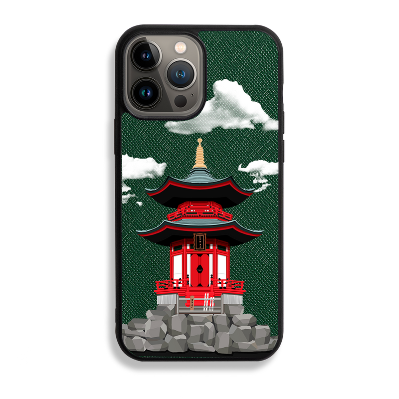 Japanese Building - iPhone 13 Pro Max - Forest Green