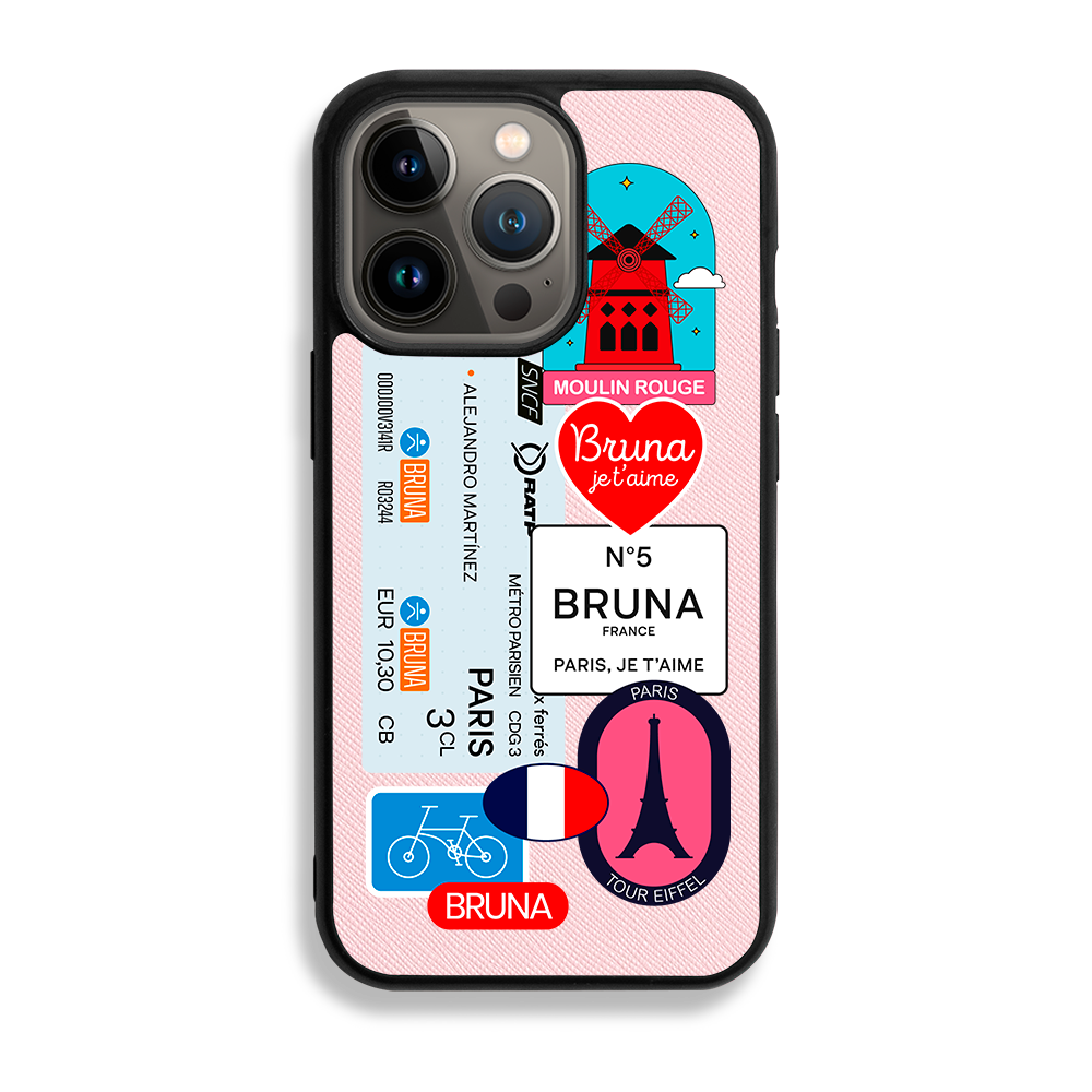Paris City Stickers - iPhone 13 Pro Max - Forbidden Pink