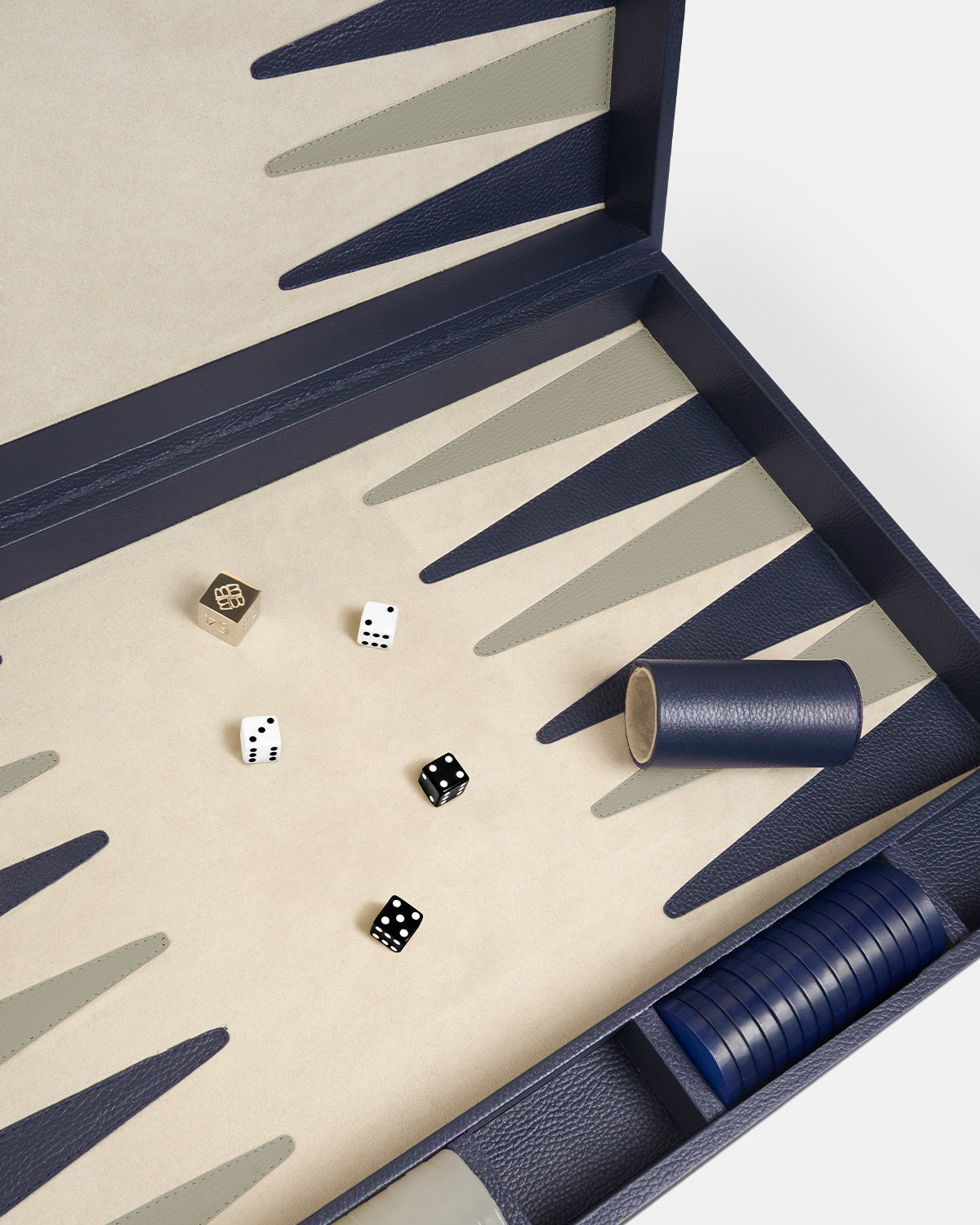 Backgammon Clásico Grande - Navy Blue