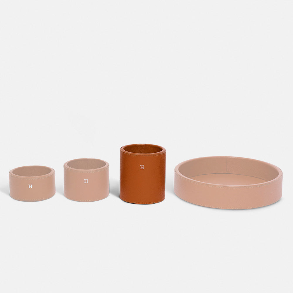 Divided pencil holder - Sahara Brown