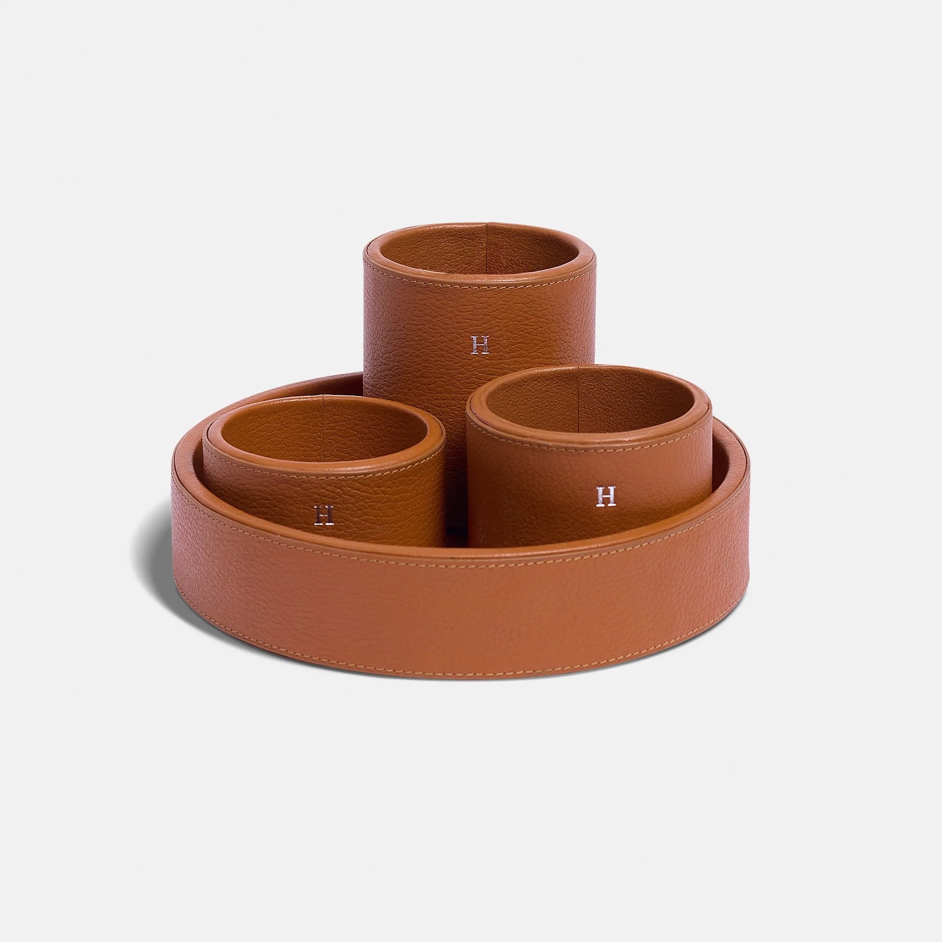 Divided pencil holder - Sahara Brown