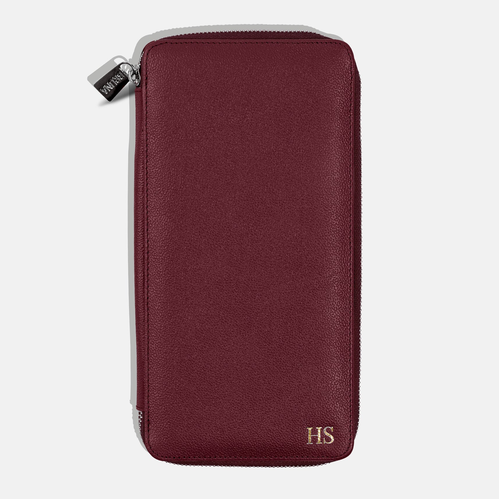 Funda con Cierre para 5 Pasaportes - Burgundy