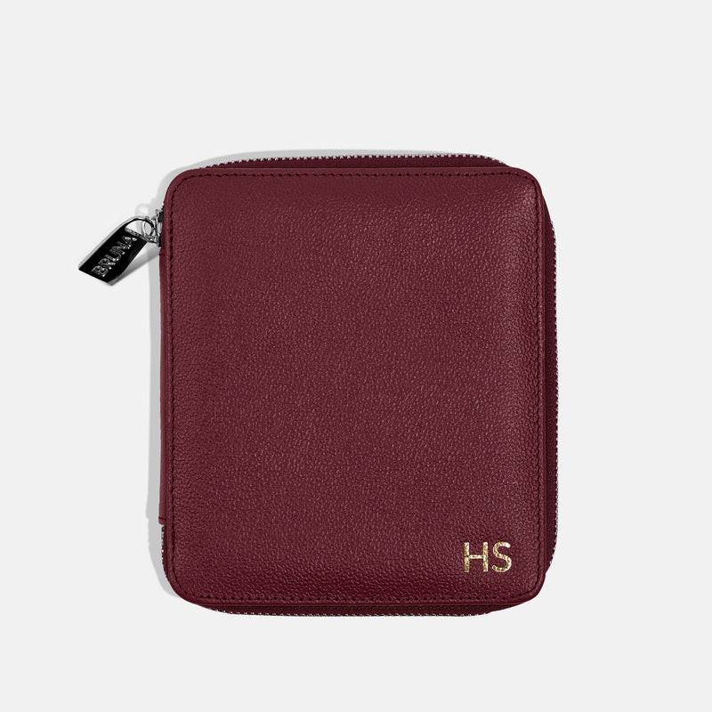 Funda con Cierre para 1 Pasaporte - Burgundy