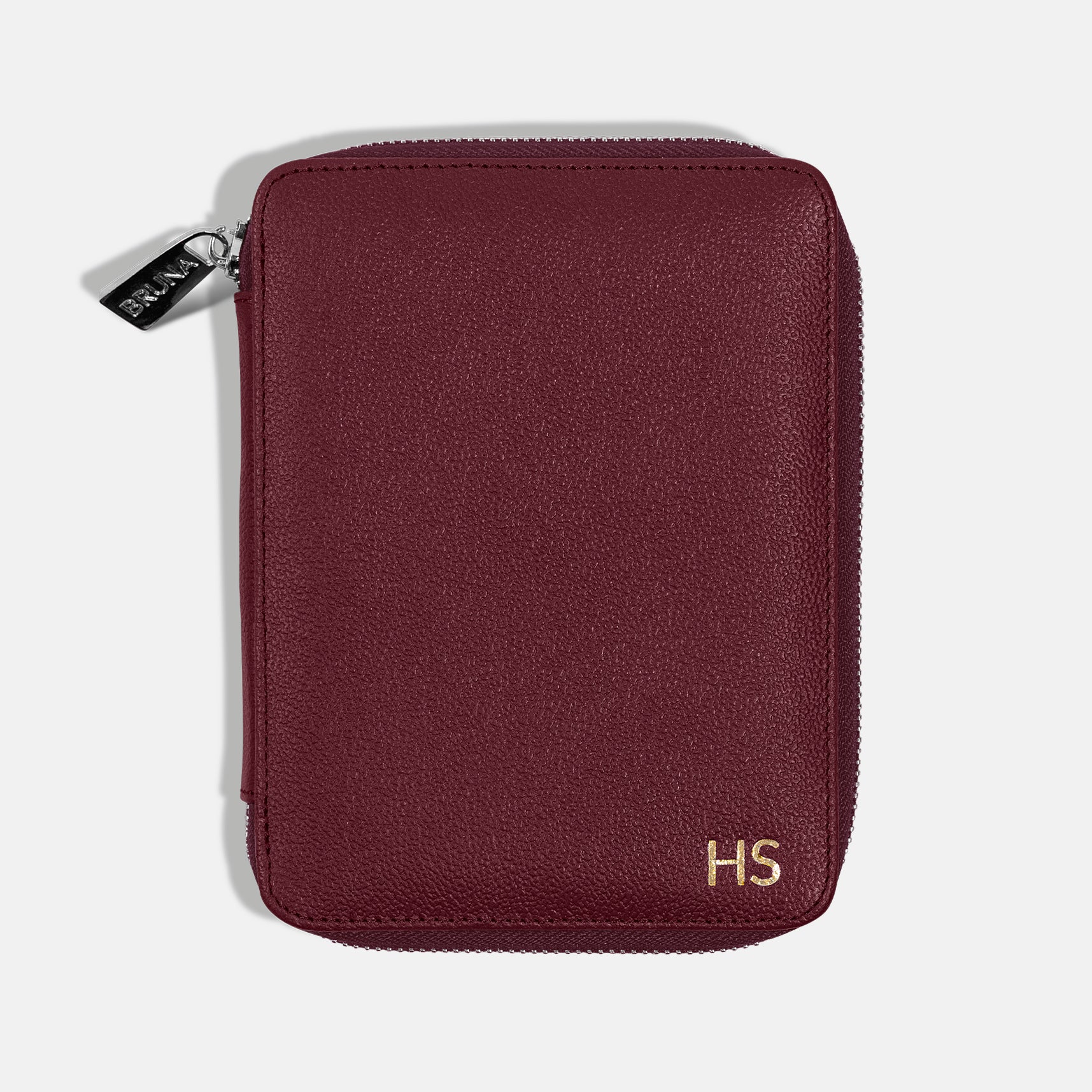 Funda con Cierre para 2 Pasaportes - Burgundy