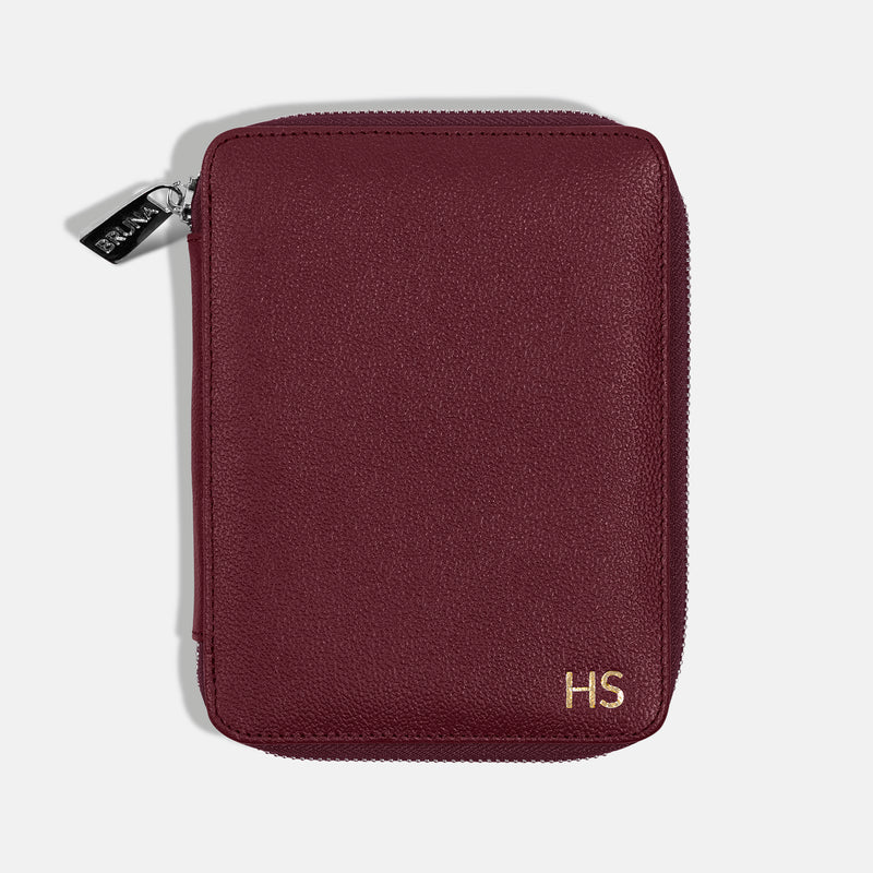Funda con Cierre para 2 Pasaportes - Burgundy