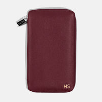 Funda con Cierre para 4 Pasaportes - Burgundy