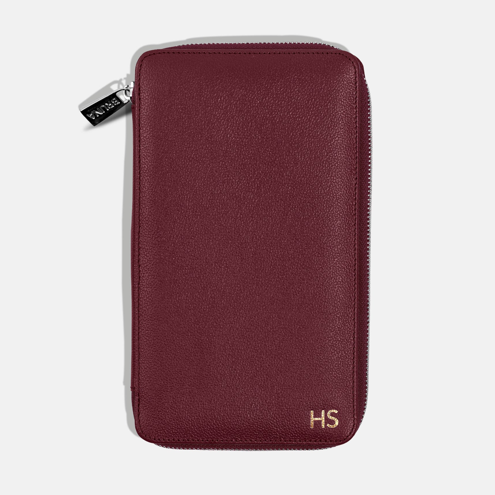 Funda con Cierre para 4 Pasaportes - Burgundy