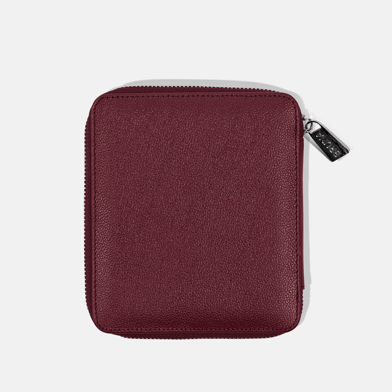 Funda con Cierre para 1 Pasaporte - Burgundy