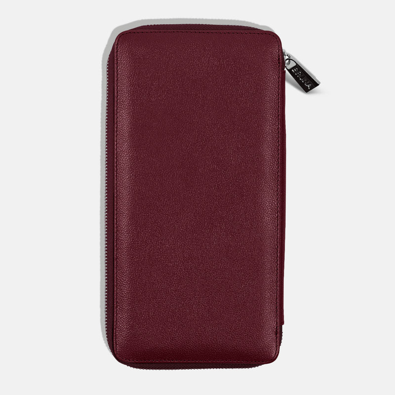Funda con Cierre para 5 Pasaportes - Burgundy