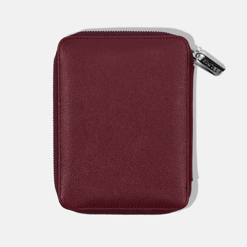 Funda con Cierre para 2 Pasaportes - Burgundy