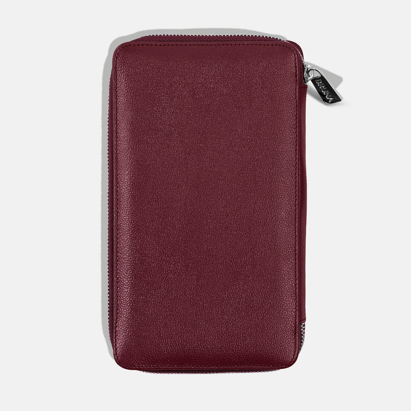 Funda con Cierre para 4 Pasaportes - Burgundy