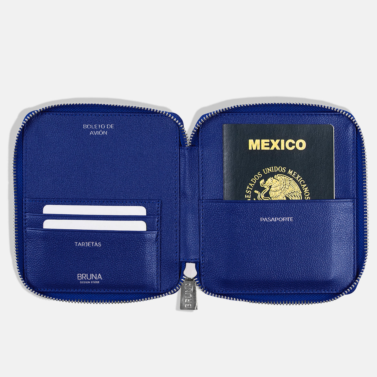 Funda con Cierre para 1 Pasaporte - Blue Riviera