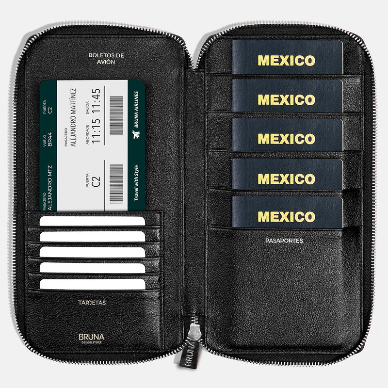 Funda con Cierre para 5 Pasaportes - Maverick Green
