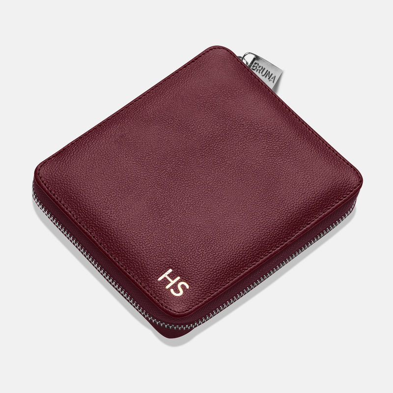 Funda con Cierre para 1 Pasaporte - Burgundy