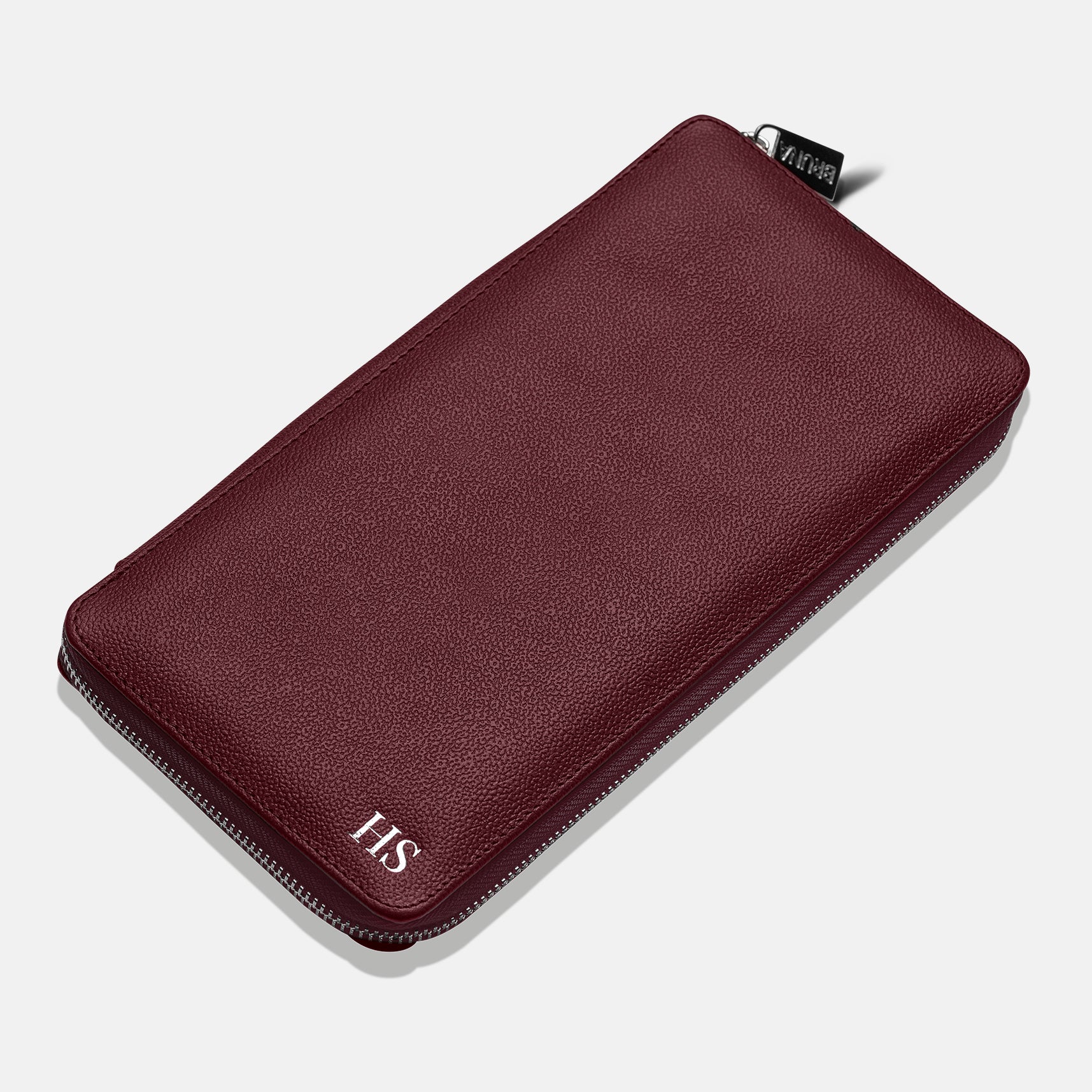 Funda con Cierre para 5 Pasaportes - Burgundy