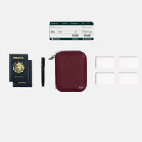 Funda con Cierre para 2 Pasaportes - Burgundy