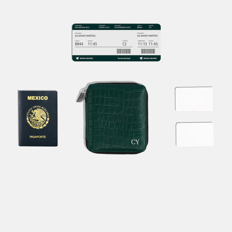 Funda con Cierre para 1 Pasaporte - Maverick Green