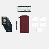 Funda con Cierre para 5 Pasaportes - Burgundy