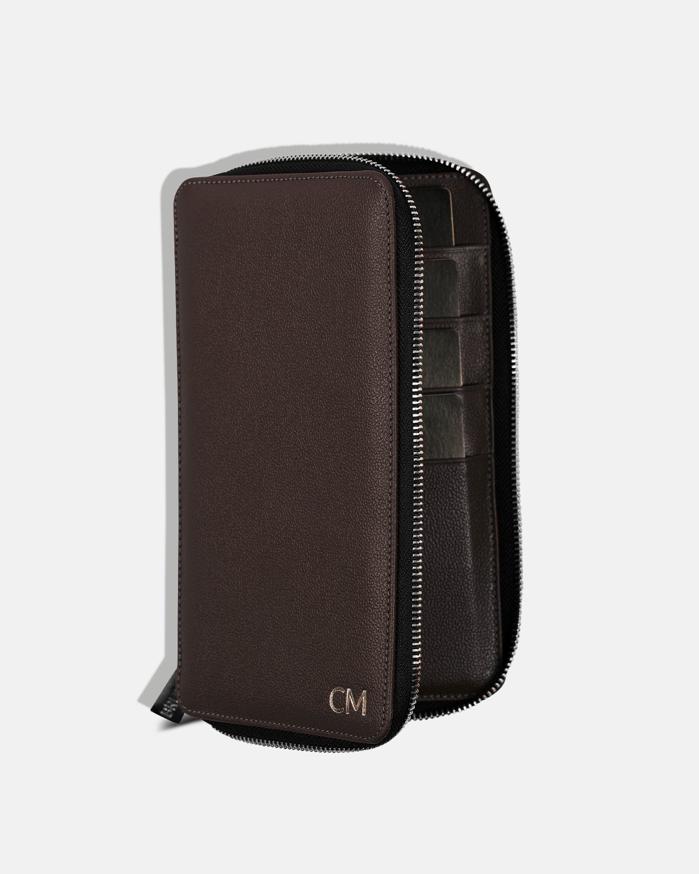 Funda con Cierre para 4 Pasaportes - Espresso