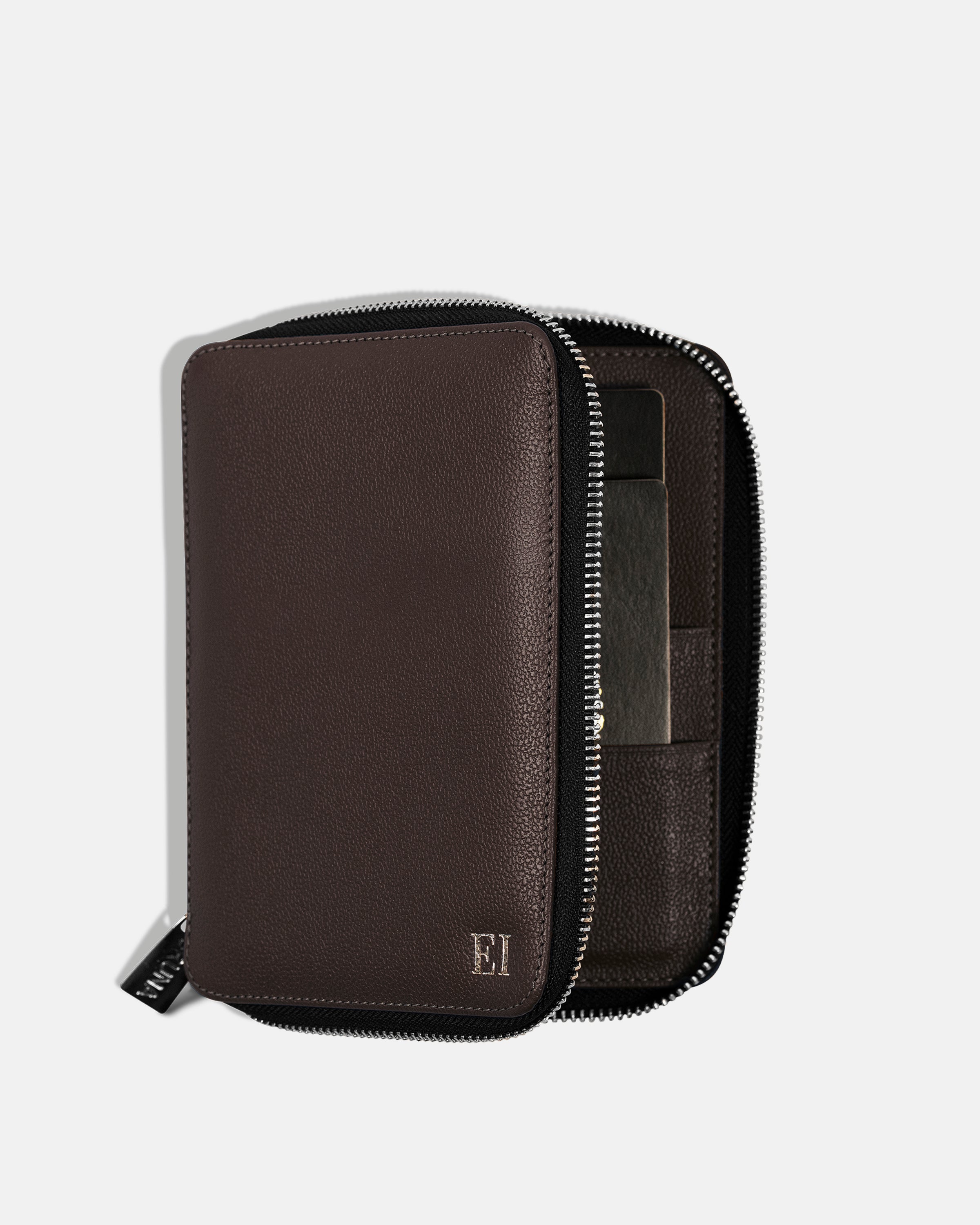 Zippered Case for 2 Passports - Black Caviar