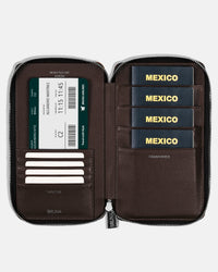 Funda con Cierre para 4 Pasaportes - Espresso