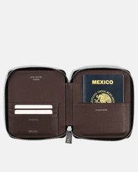 Zippered Passport Holder for 1 Passport - Black Caviar