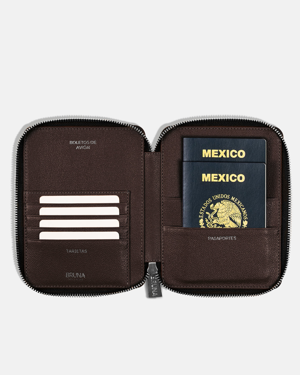 Zippered Case for 2 Passports - Black Caviar