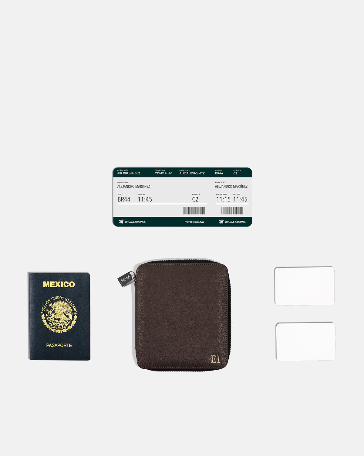 Funda con Cierre para 1 Pasaporte - Espresso