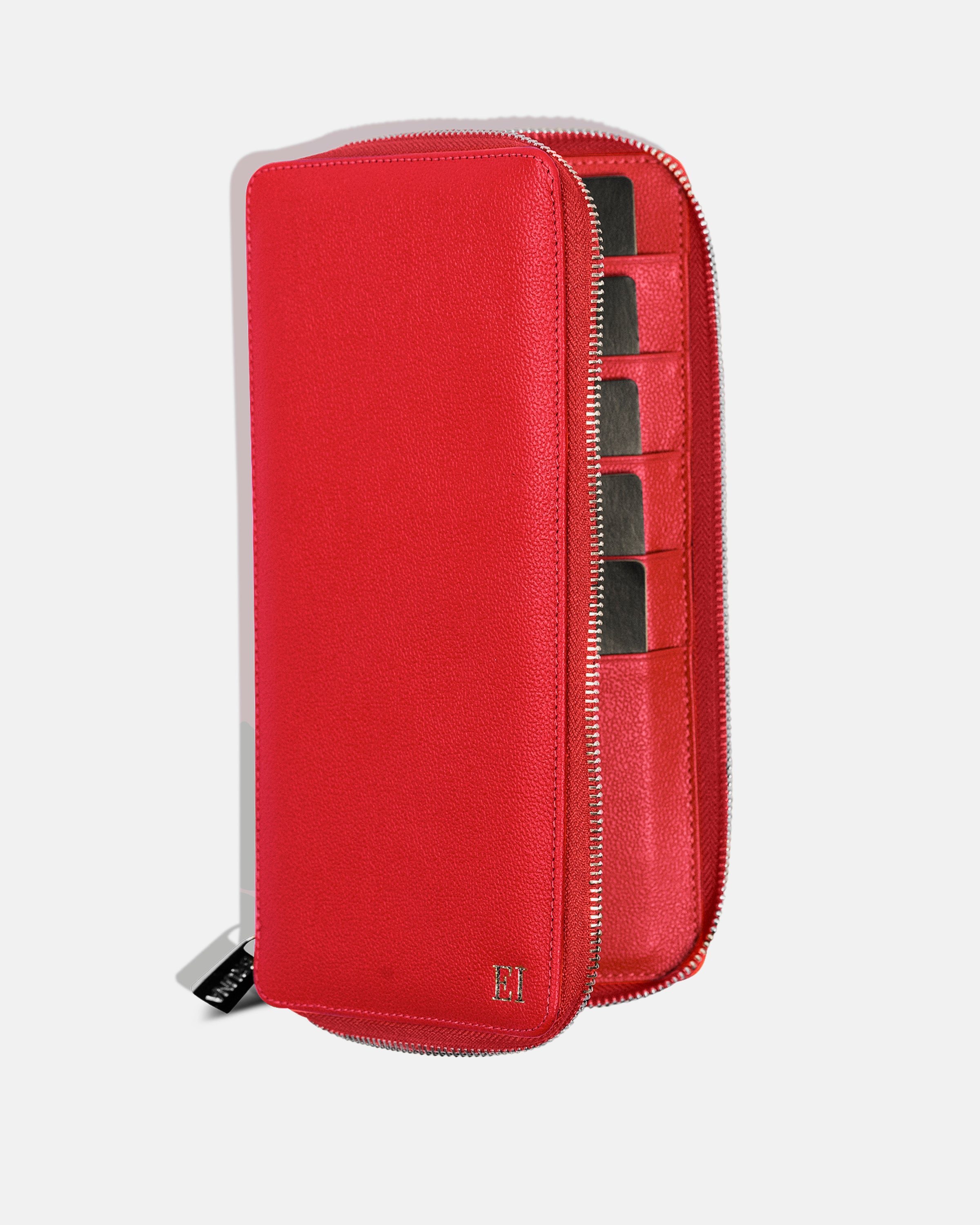 Zippered Holder for 5 Passports - Black Caviar