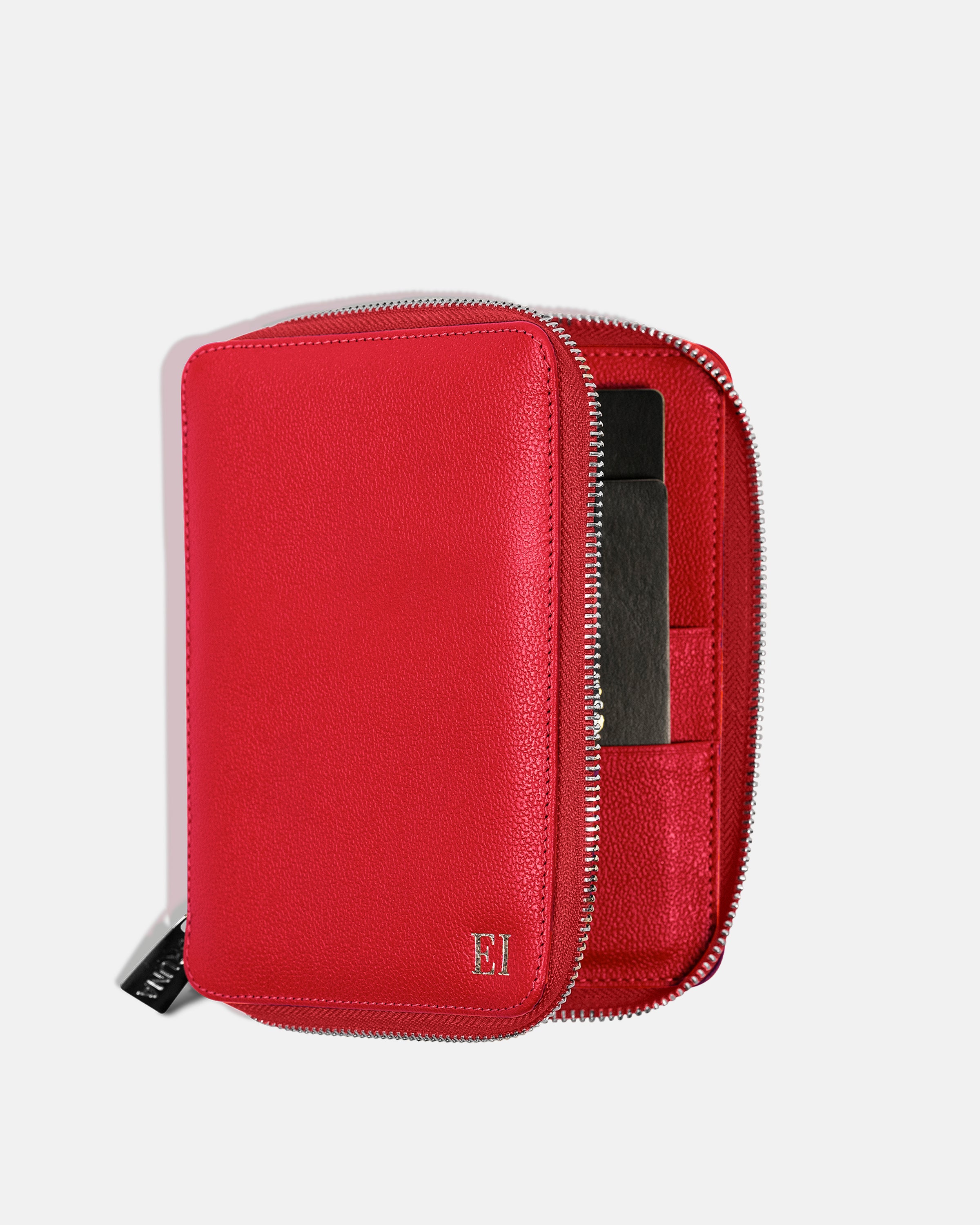 Zippered Case for 2 Passports - Black Caviar