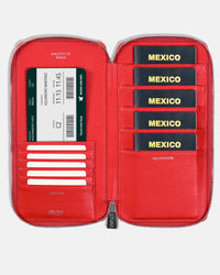 Zippered Holder for 5 Passports - Black Caviar
