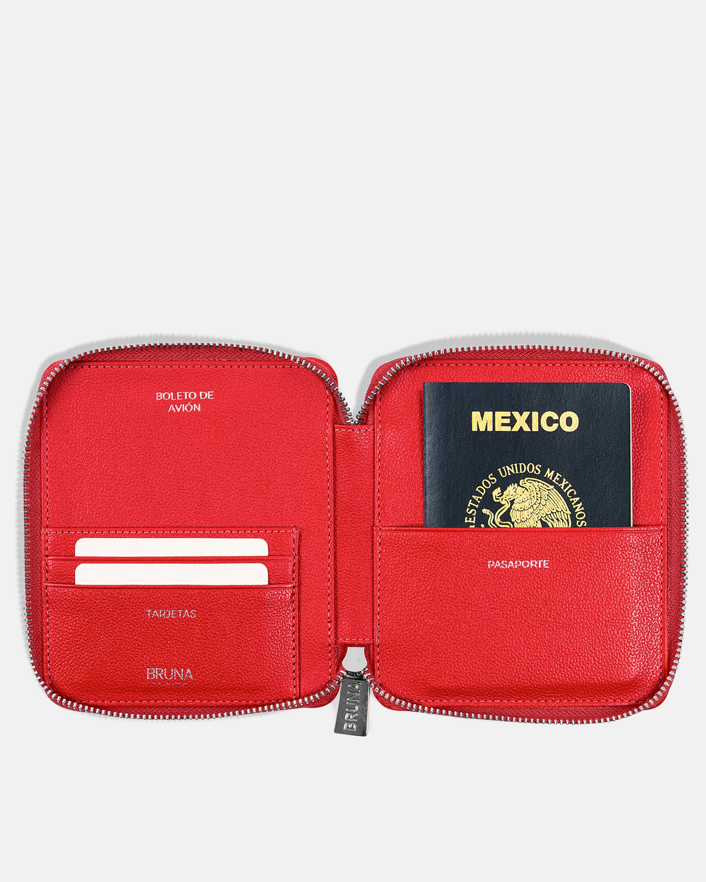 Zippered Passport Holder for 1 Passport - Black Caviar