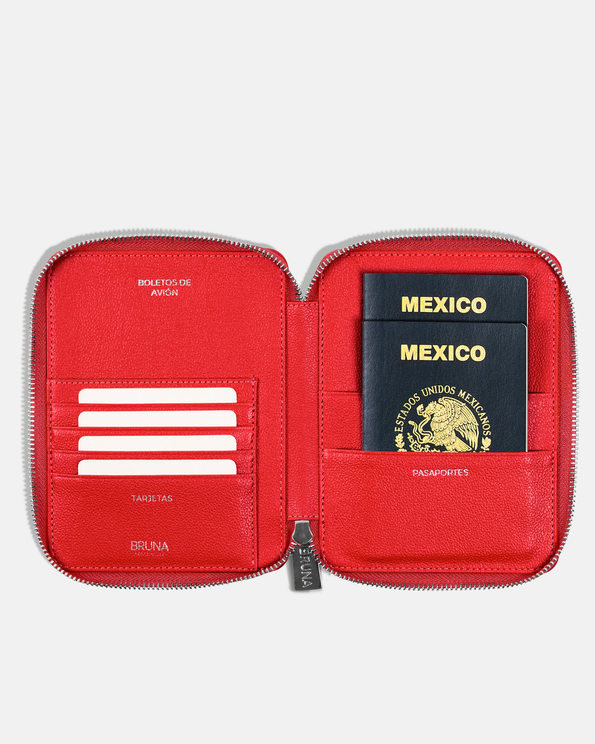 Zippered Case for 2 Passports - Black Caviar