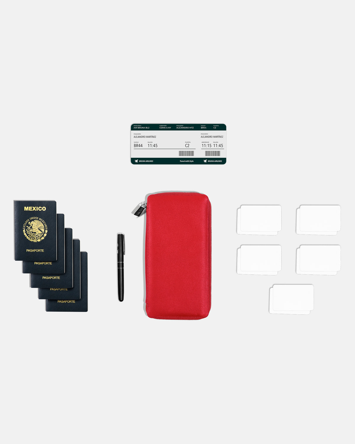 Funda con Cierre para 5 Pasaportes - Tokyo Red