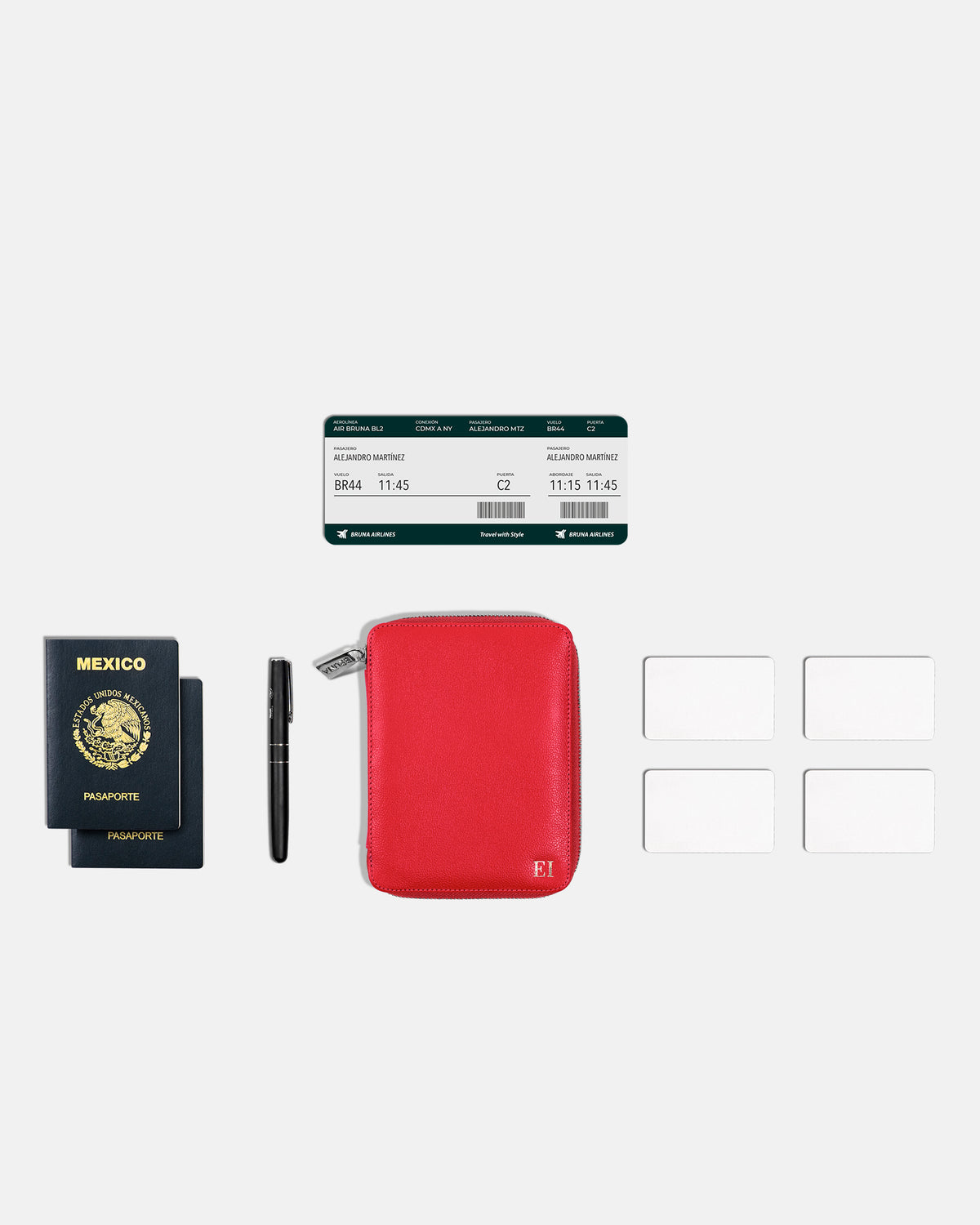 Funda con Cierre para 2 Pasaportes - Tokyo Red