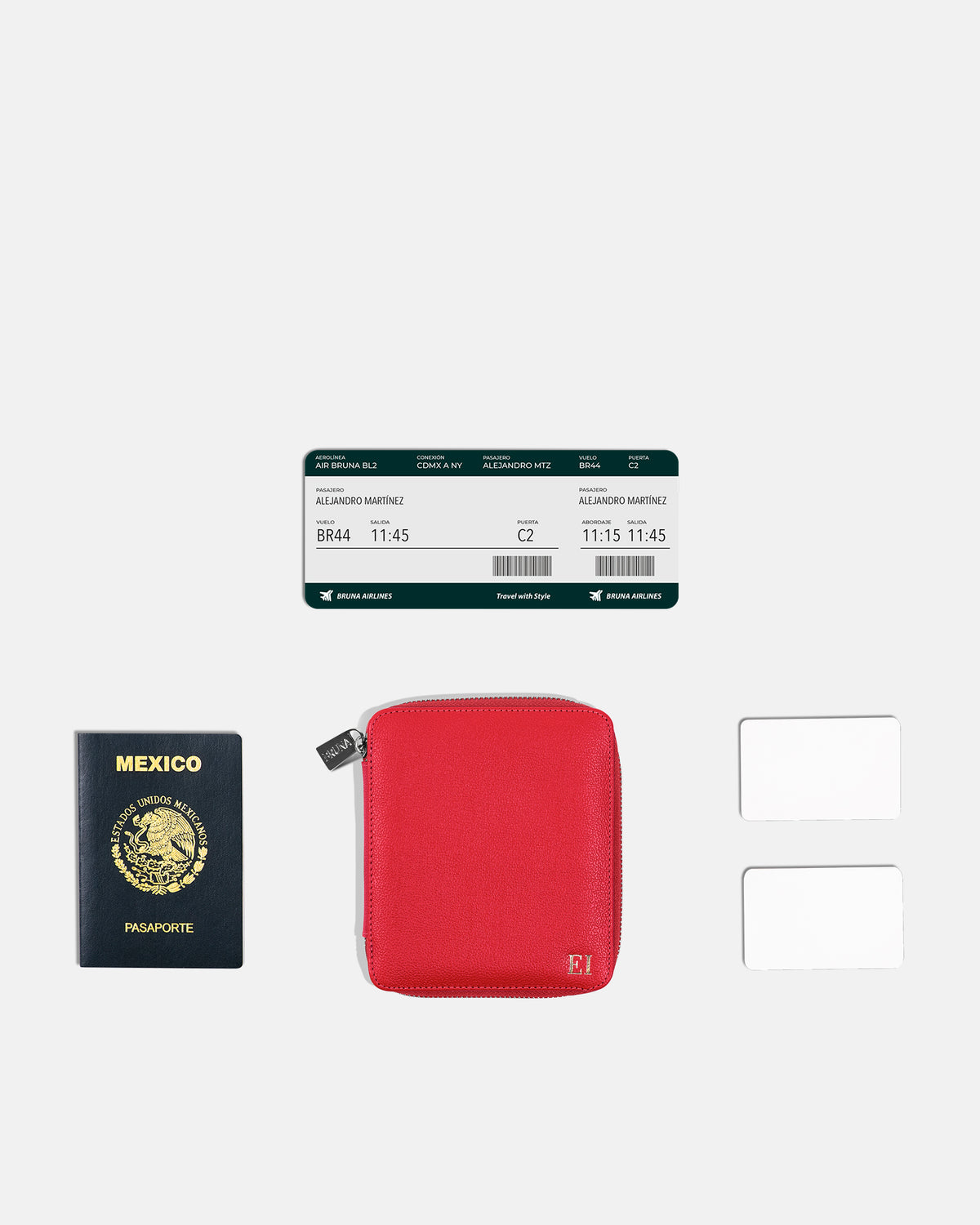 Funda con Cierre para 1 Pasaporte - Tokyo Red