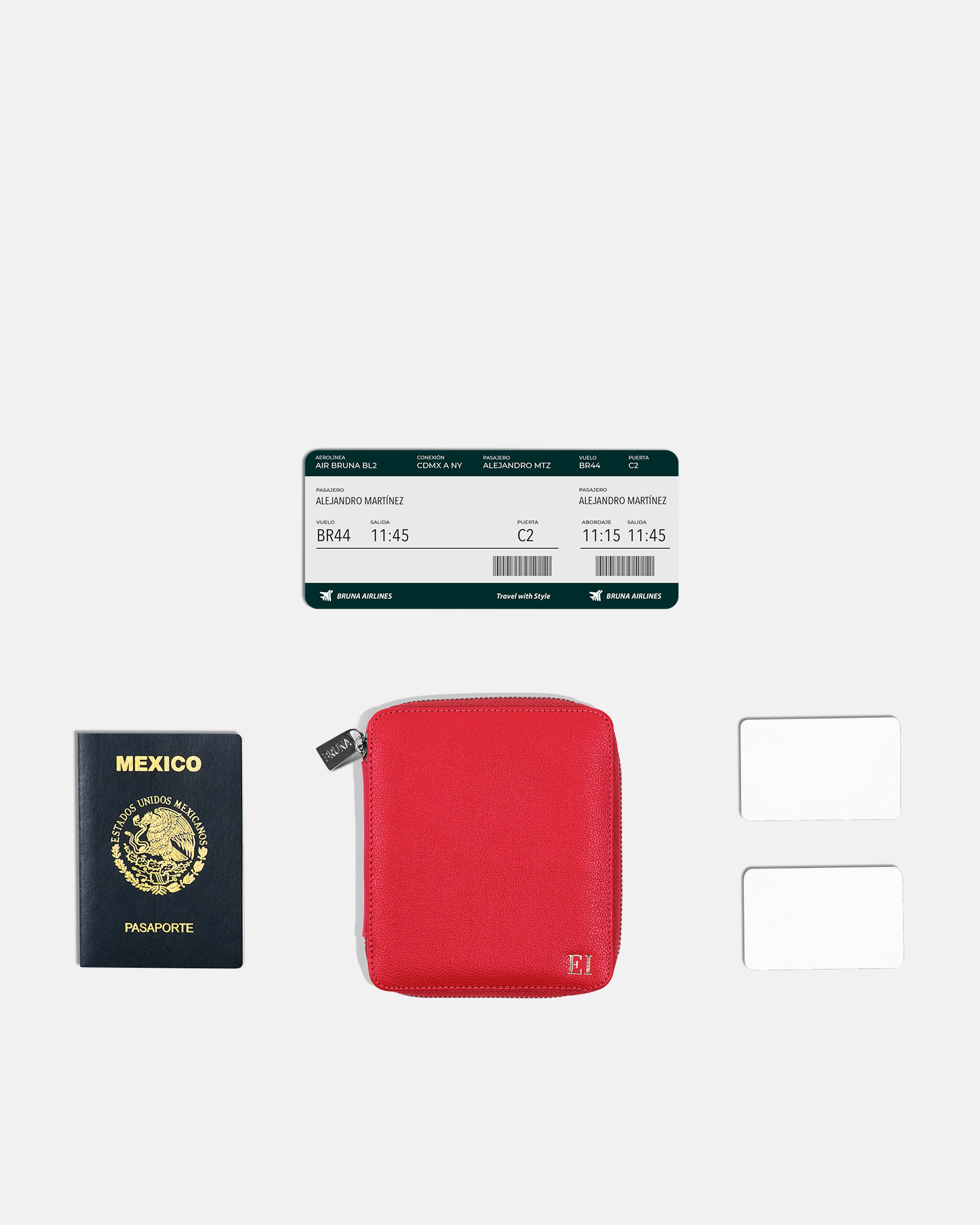 Zippered Passport Holder for 1 Passport - Black Caviar