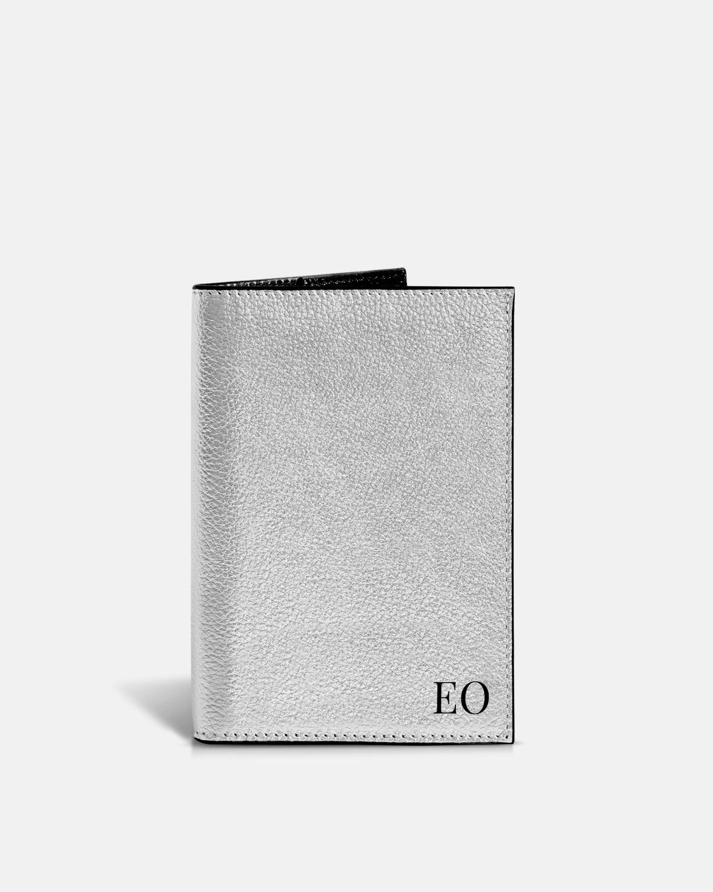 Funda Clásica para 1 Pasaporte - Silver Metallic