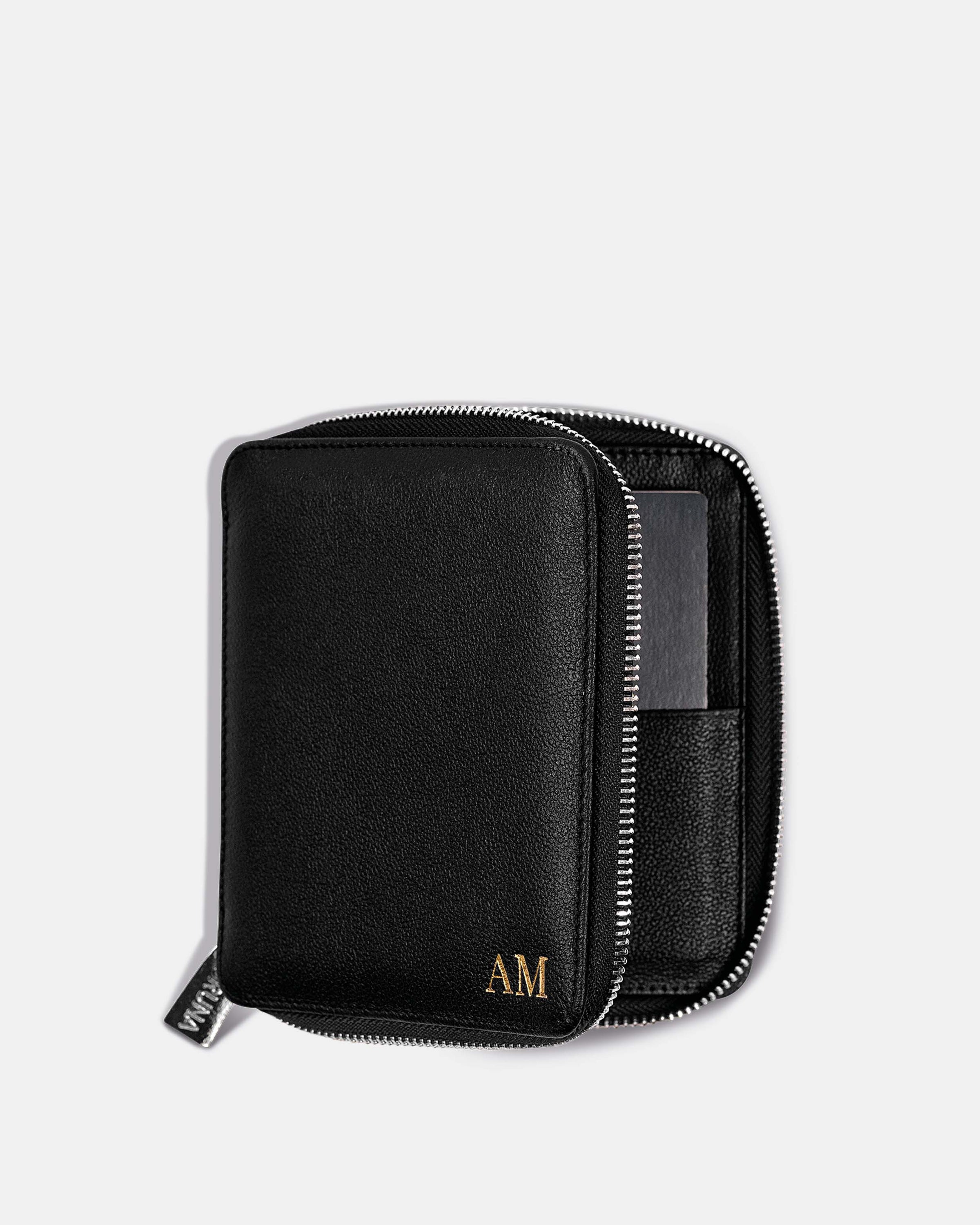 Funda con Cierre para 1 Pasaporte - Black Caviar