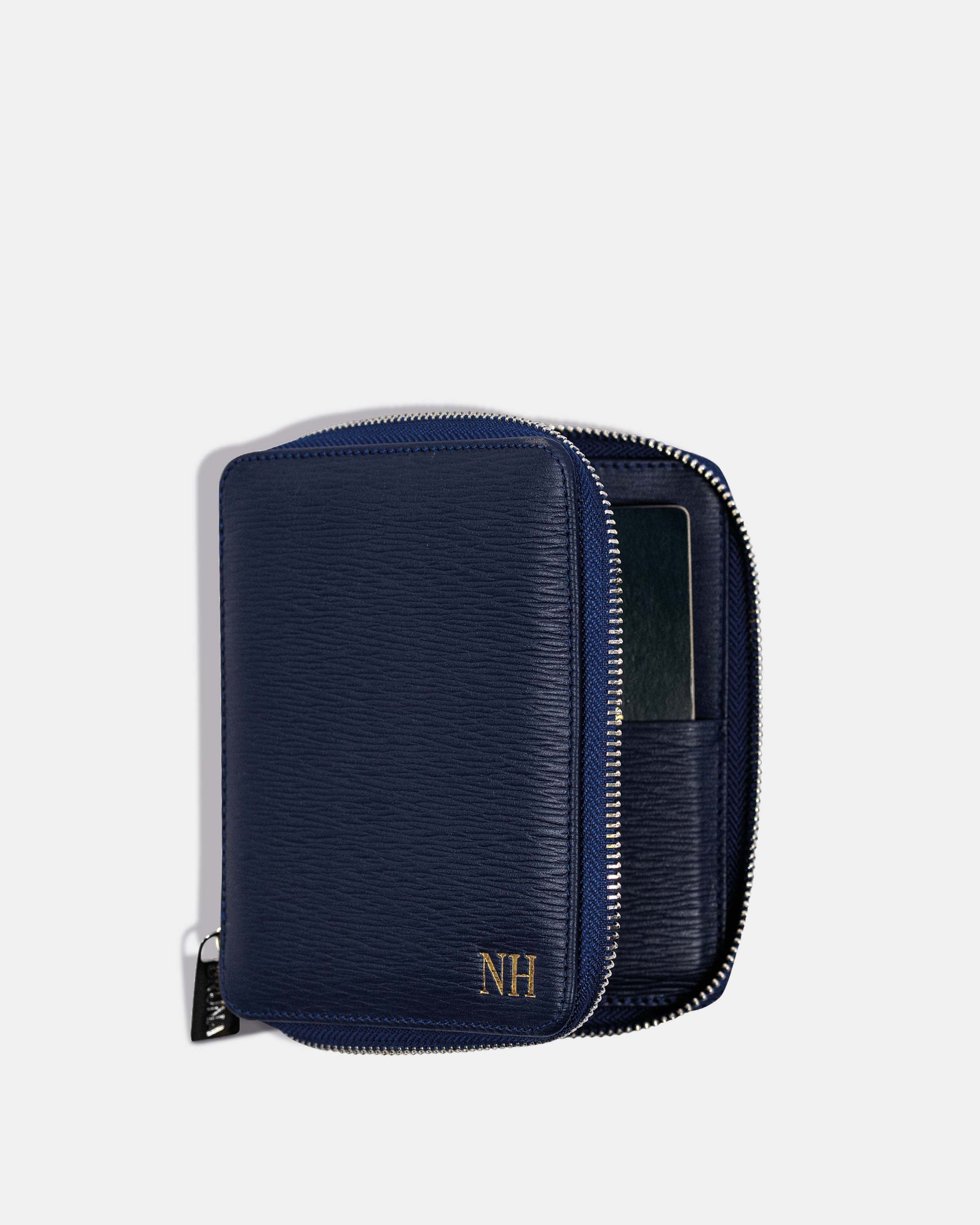 Funda con Cierre para 1 Pasaporte - Navy Phantom